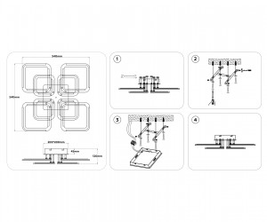 FA8950/4+4 WH белый 101W 3000-6000K 540*540*120 (ПДУ ИК)