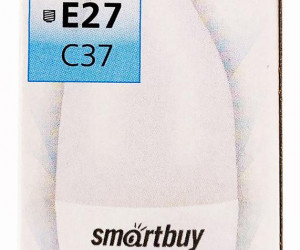 Светодиодная (LED) Свеча на ветру матовая Лампа Smartbuy-C37-12W/4000/E27 (SBL-C37Can-12-40K-E27)
