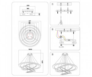FA4365/4 BK черный 235W 3000K/4200K/6400K D1000*870 (ПДУ РАДИО 2.4G)