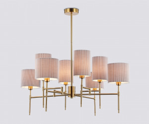 LH72383/8 BS/GR латунь/серый E14*8 max 40W D810*705