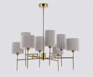 LH72383/8 BS/GR латунь/серый E14*8 max 40W D810*705