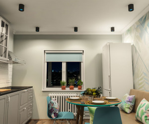 DK3090-BK+CY Светильник накладной IP 20, 10 Вт, GU5.3, LED, черный/голубой, пластик