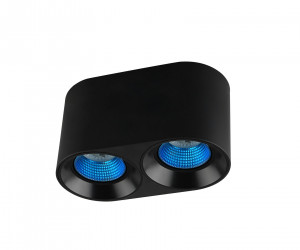 DK3096-BK+CY Светильник накладной IP 20, 10 Вт, GU5.3, LED, черный/голубой, пластик