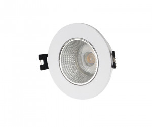 DK3061-WH+CH Встраиваемый светильник, IP 20, 10 Вт, GU5.3, LED, белый/хром, пластик