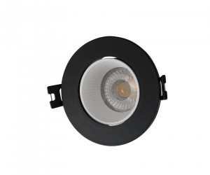 DK3061-BK+WH Встраиваемый светильник, IP 20, 10 Вт, GU5.3, LED, черный/белый, пластик