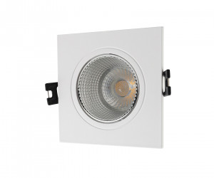 DK3071-WH+CH Встраиваемый светильник, IP 20, 10 Вт, GU5.3, LED, белый/хром, пластик