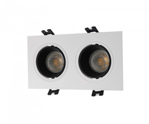 DK3072-WH+BK Встраиваемый светильник, IP 20, 10 Вт, GU5.3, LED, белый/черный, пластик