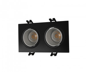DK3072-BK+CH Встраиваемый светильник, IP 20, 10 Вт, GU5.3, LED, черный/хром, пластик