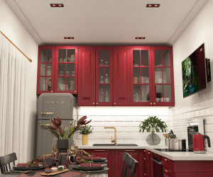 DK3072-BK+RD Встраиваемый светильник, IP 20, 10 Вт, GU5.3, LED, черный/красный, пластик