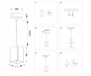 TN5125 BK черный E27 max 40W 80*80*1150