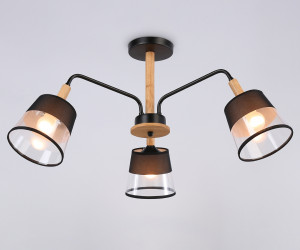 TR4740/3 BK/LW черный/светлое дерево E27/3 max 40W D760*350