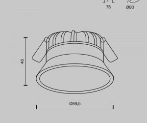 Встраиваемый светильник Technical DL055-8W3-4-6K-B