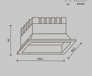 Встраиваемый светильник Technical DL056-8W3-4-6K-B