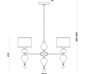 Потолочный светильник Freya FR5369CL-03BS
