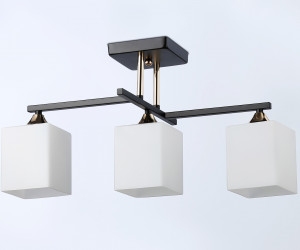 TR303114/3 BK/FGD/FR черный/золото/белый матовый E27/3 max 40W 490*260*290