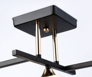 TR303114/3 BK/FGD/FR черный/золото/белый матовый E27/3 max 40W 490*260*290