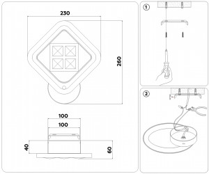 FA285 CH хром 15W 260*230*60