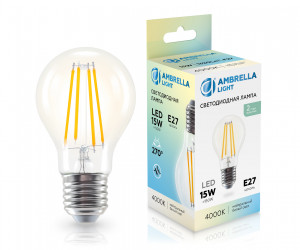 601514 Filament LED A60 15W E27 4000K 220-240V