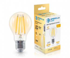 602013 Filament LED A60 20W IC E27 2700K 220-240V