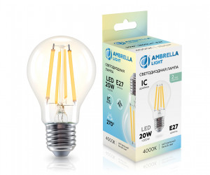 602014 Filament LED A60 20W IC E27 4000K 220-240V