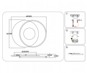 FL4789 WH/BK/WD белый/черный/дерево 54W 3000-6000K 460*365*45 (без ПДУ)