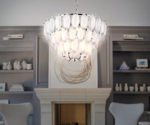 TR5177/10 CH/CL/FR хром/прозрачный/белый матовый E14/10 max 40W D600*1050