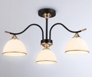 TR3161/3 BK/FGD черный/золото E27/3 max 60W D580*300