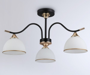 TR3161/3 BK/FGD черный/золото E27/3 max 60W D580*300