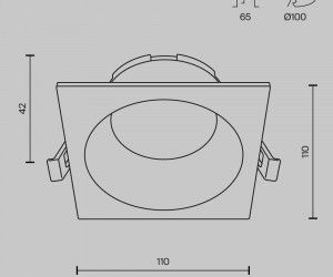 Встраиваемый светильник Technical DL126-GX53-SQ-B