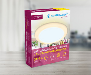 DCR307 24W+6W 6400K/3000K 85-265V D230*35 (A110-200)