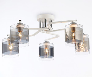 TR303219/5 WH/CH/SM белый/хром/дымчатый E27*5 max 60W D580*250