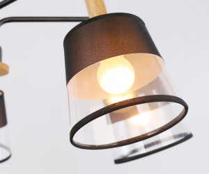 TR4741/5 BK/LW черный/светлое дерево E27/5 max 40W D760*350