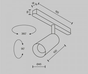 Трековый светильник Technical TR032-2-5W4K-M-BW