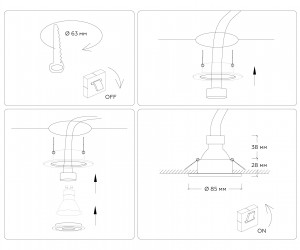 TN1151 BK черный IP44 GU5.3 D81*28
