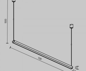 Трековый подвесной светильник Technical TR170-1-52W3K-B