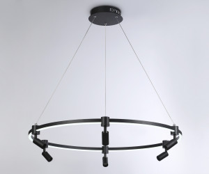 FL5299/1+6 BK черный 74W 3000K/4200K/6400K+4200K D800*1200 (ПДУ ИК)