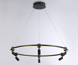 FL5299/1+6 BK черный 74W 3000K/4200K/6400K+4200K D800*1200 (ПДУ ИК)