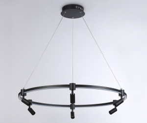 FL5299/1+6 BK черный 74W 3000K/4200K/6400K+4200K D800*1200 (ПДУ ИК)