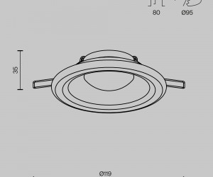 Встраиваемый светильник Technical DL097-GU10-W