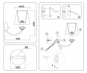 LH75027 GD/PI золото/розовый E14 max 40W 240*150*240