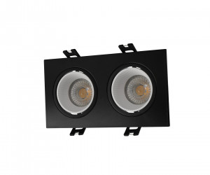 DK3072-BK+WH Встраиваемый светильник, IP 20, 10 Вт, GU5.3, LED, черный/белый, пластик