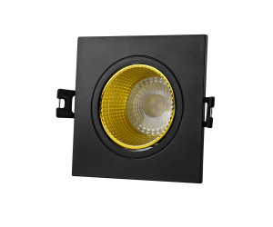 DK3071-BK+YE Встраиваемый светильник, IP 20, 10 Вт, GU5.3, LED, черный/желтый, пластик
