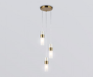 LH55112/3 BS/FR/TI латунь/белый матовый/янтарь E14*3 max 40W D220*1200