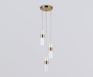 LH55112/3 BS/FR/TI латунь/белый матовый/янтарь E14*3 max 40W D220*1200