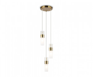 LH55112/3 BS/FR/TI латунь/белый матовый/янтарь E14*3 max 40W D220*1200