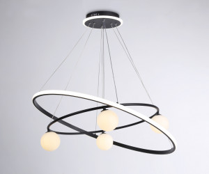 FL66327/1+4 BK черный 92W 3000K-6400K+G9/4 D800/600*1200 (ПДУ ИК)