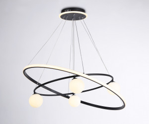 FL66327/1+4 BK черный 92W 3000K-6400K+G9/4 D800/600*1200 (ПДУ ИК)