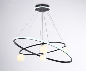 FL66327/1+4 BK черный 92W 3000K-6400K+G9/4 D800/600*1200 (ПДУ ИК)