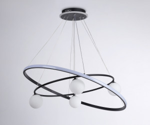 FL66327/1+4 BK черный 92W 3000K-6400K+G9/4 D800/600*1200 (ПДУ ИК)