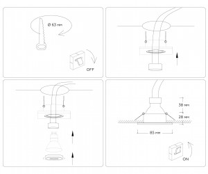 TN1160 WH белый IP44 GU5.3 85*85*28